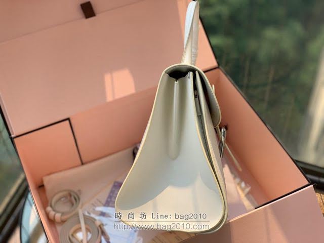 DELVAUX女包 Magic bag風琴系列 德爾沃女手提包 原版Box皮 中號 Delvaux女單肩包 Dv0028風琴 金屬白  fcs1246